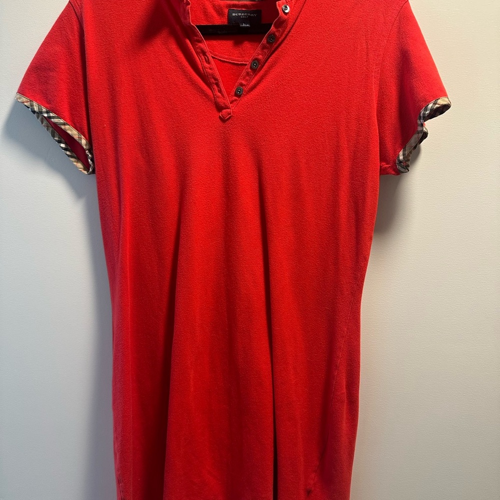 Burberry Red Short Sleeve Polo Dress
